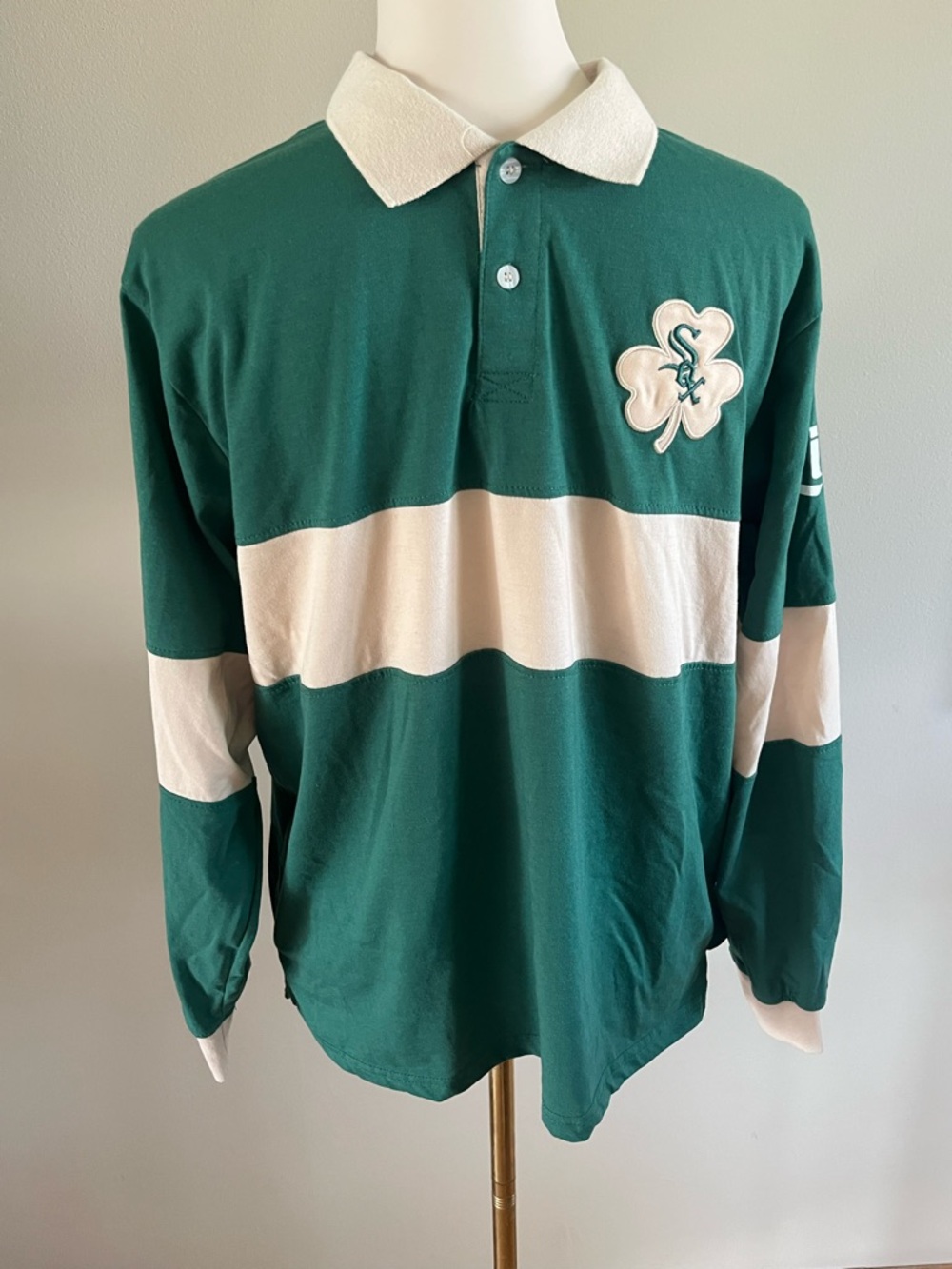 Chicago White Sox SGA Rugby Polo Shirt Green 9/14/24 Miller Lite St. Patty’s Med